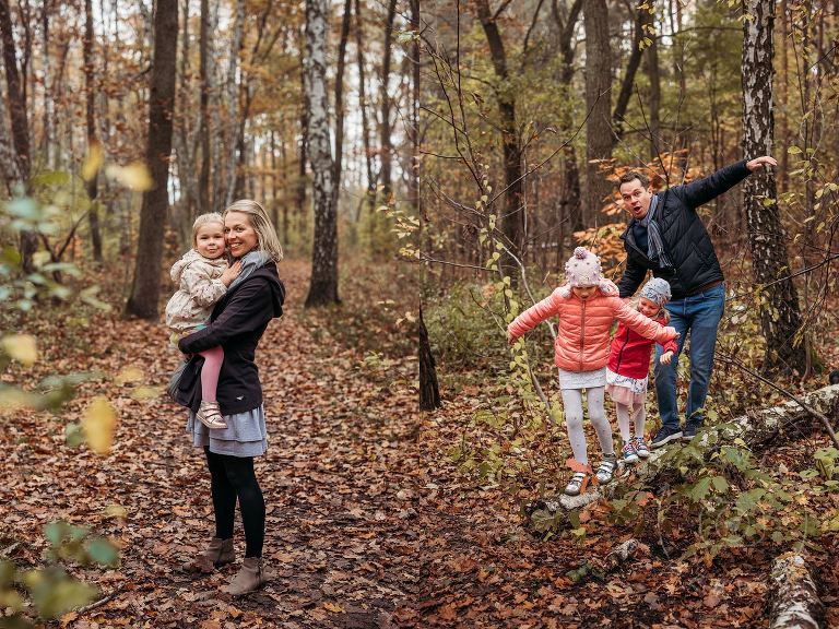spacer w lesie z dziećmi