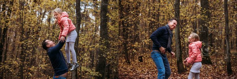 tata próbuje podnieść siedmioletnią córkę